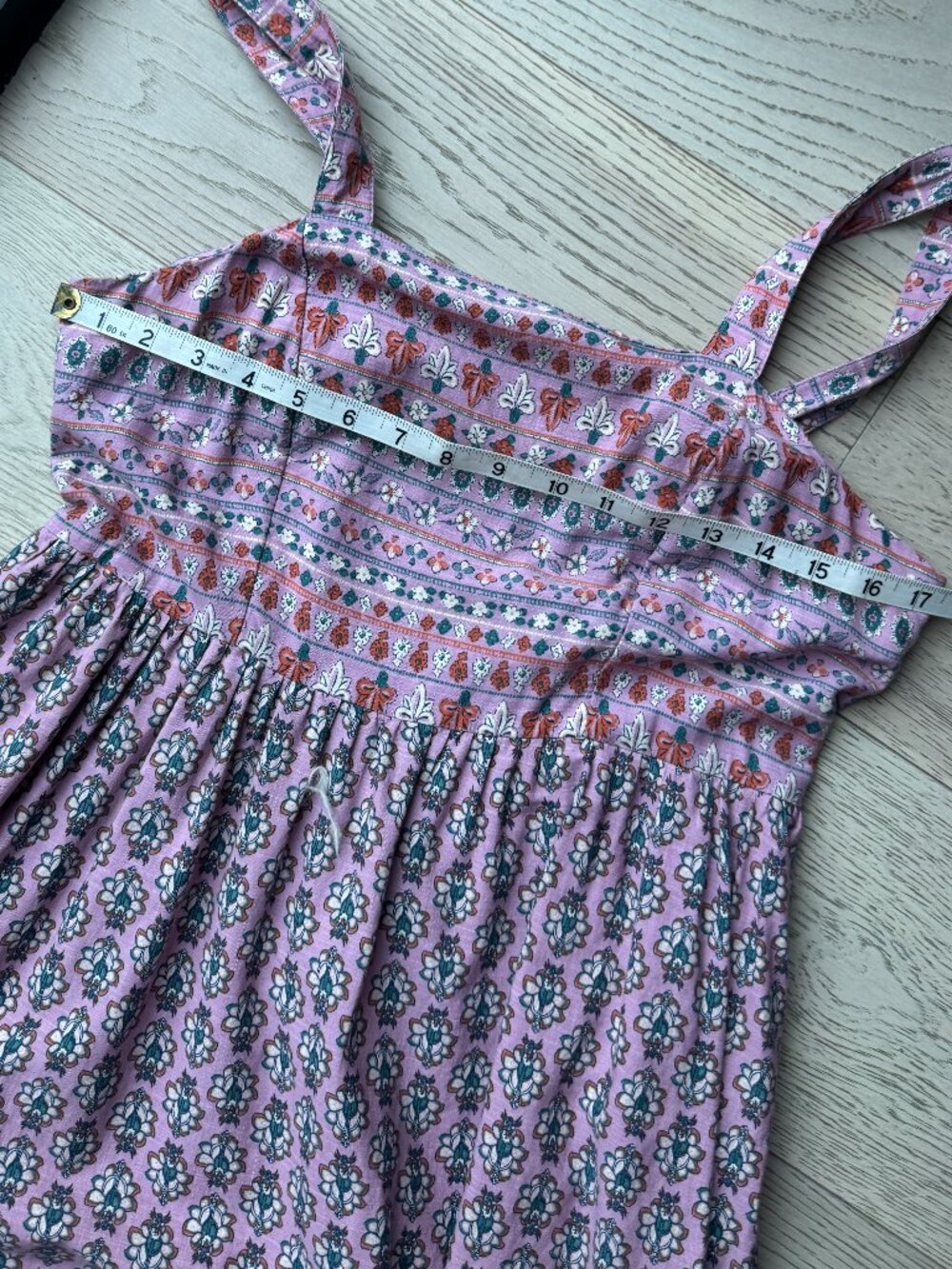 Knox Rose Paisley Floral Tiered Smocked-Back Peasant Maxi Dress M Medium - Picture 11 of 14